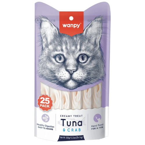 Wanpy Ton Balıklı&Yengeçli 25*14 gr Krema Kedi Ödülü